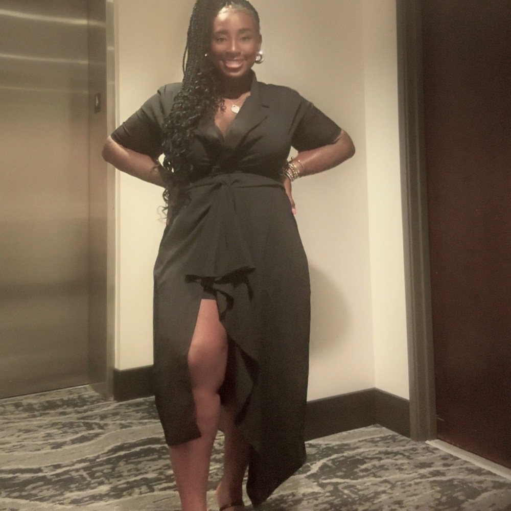 Elegant Black Wrap Dress